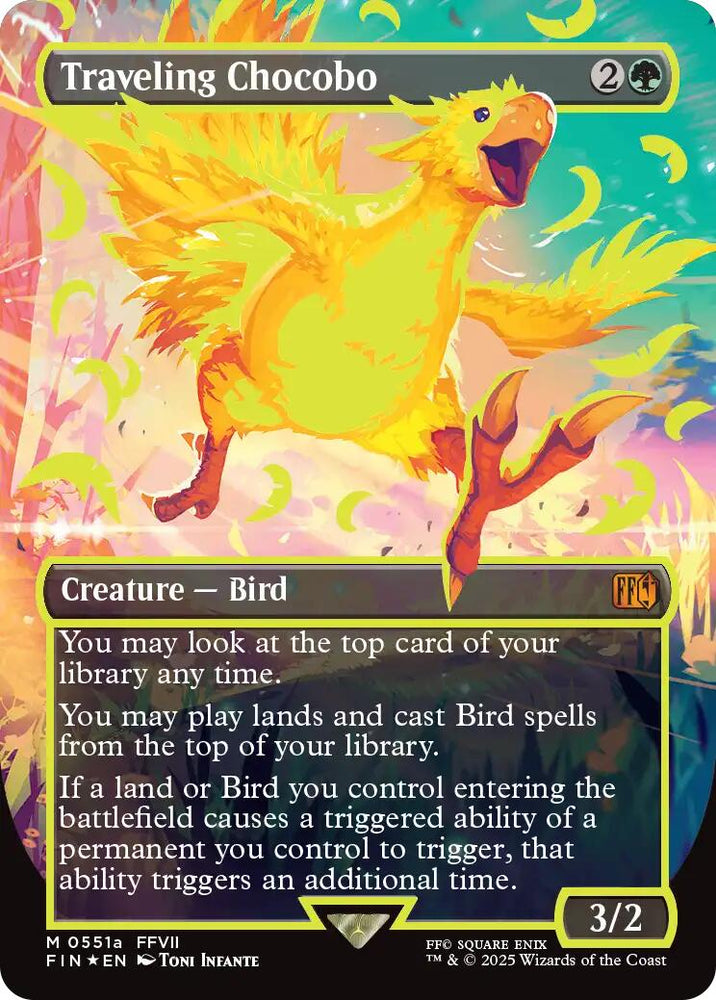 Traveling Chocobo (Borderless) (Neon Ink Yellow) [FINAL FANTASY]