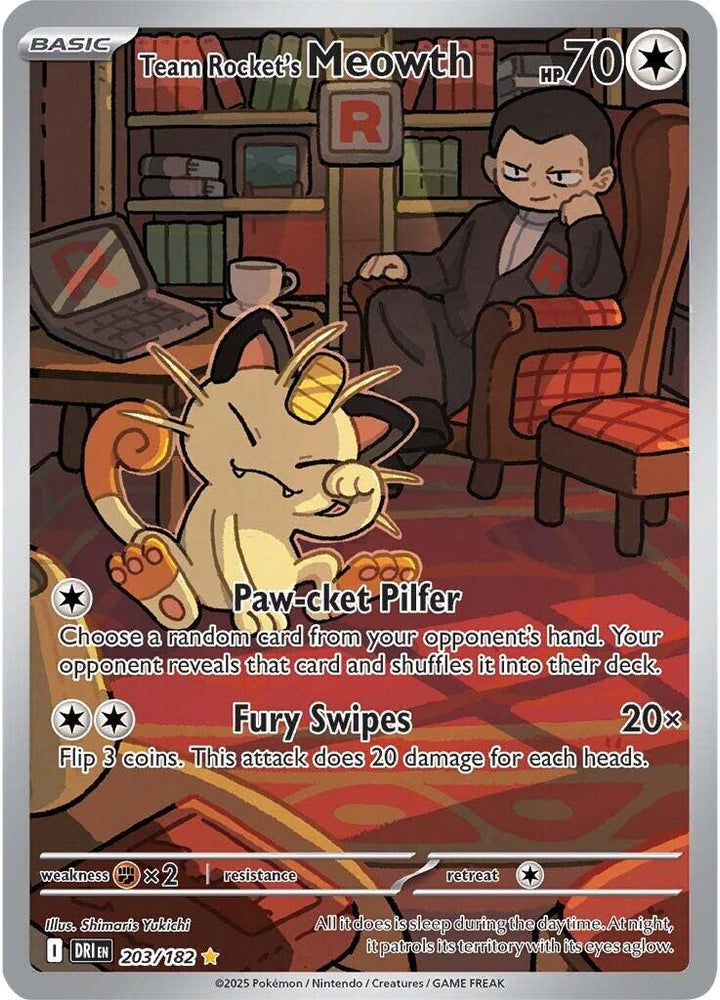 Team Rocket's Meowth (203/182) [Scarlet & Violet: Destined Rivals]
