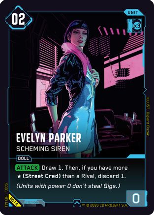 Evelyn Parker - Scheming Siren (B014) - The Heist  Beta Starter Deck