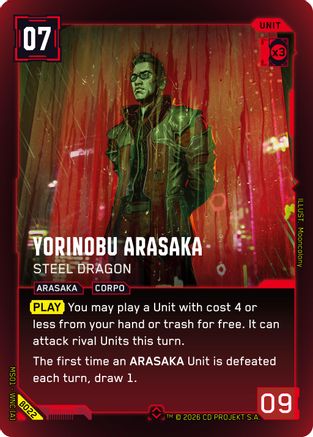 Yorinobu Arasaka - Steel Dragon (B022) - Welcome to Night City  Beta Foil