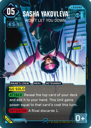 Sasha Yakovleva - Won't Let You Down (Secret) (B109) - Welcome to Night City  Beta Foil