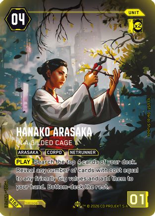 Hanako Arasaka - In a Gilded Cage (IO) (B162) - Welcome to Night City  Beta Foil