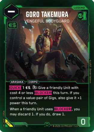 Goro Takemura - Vengeful Bodyguard (Rare) (071) - Welcome to Night City  Retail Foil