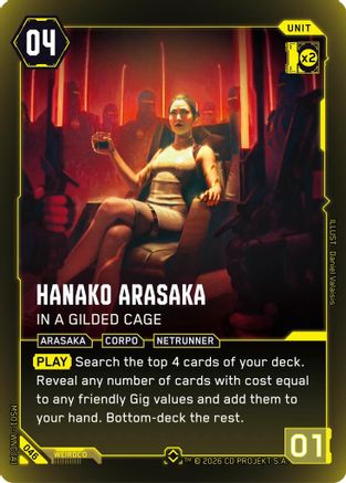 Hanako Arasaka - In a Gilded Cage (Rare) (046) - Welcome to Night City  Retail Foil