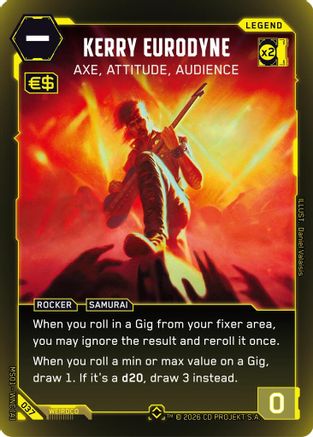 Kerry Eurodyne - Axe, Attitude, Audience (Rare) (037) - Welcome to Night City  Retail Foil