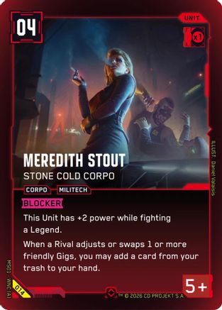 Meredith Stout - Stone Cold Corpo (014) - Welcome to Night City  Retail Foil