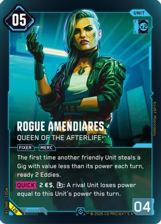 Rogue Amendiares - Queen of the Afterlife (Epic) (126) - Welcome to Night City  Retail Foil