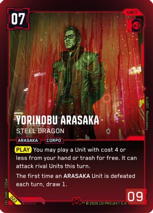 Yorinobu Arasaka - Steel Dragon (022) - Welcome to Night City  Retail Foil