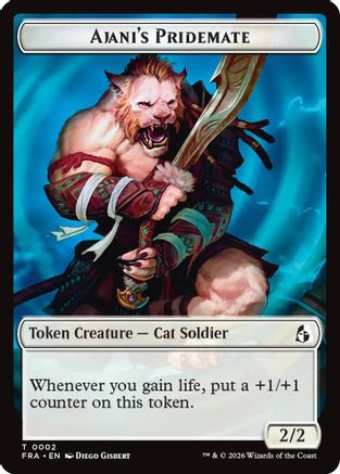 Ajani's Pridemate // Mowu Double-Sided Token (FRA-2 // 10) [Reality Fracture]