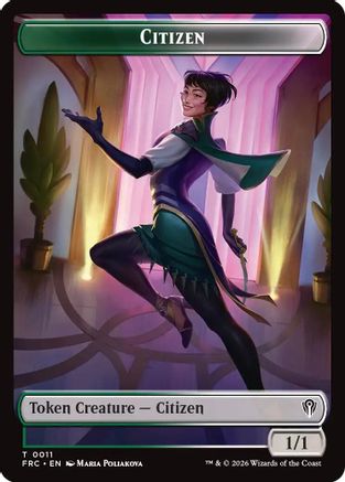 Citizen // Phyrexian Mite Double-Sided Token (FRC-11 // 16) [Commander: Reality Fracture] Foil
