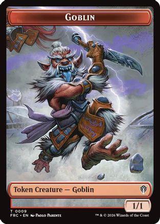 Goblin // Spirit Double-Sided Token (FRC-9 // 4) [Commander: Reality Fracture] Foil