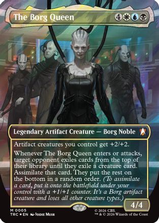 The Borg Queen (Borderless) (Surge Foil) (TRC-005) [Commander: Star Trek] Foil