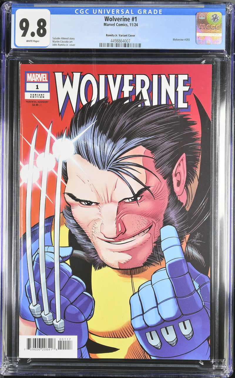 Wolverine #1 (2024) 1:25 JRJR Homage Variant CGC