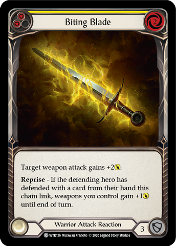 Biting Blade (Yellow) [U-WTR136] (Welcome to Rathe Unlimited)  Unlimited Rainbow Foil