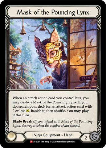 Mask of the Pouncing Lynx [EVR037] (Everfest)  1st Edition Cold Foil