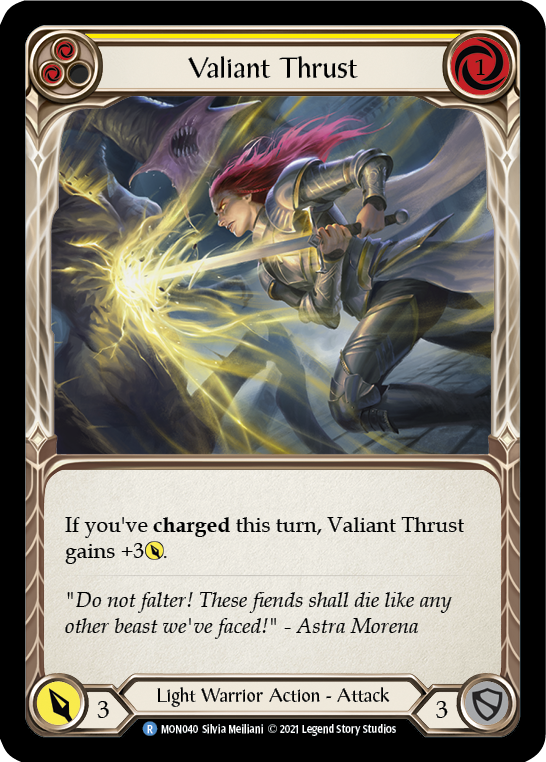 Valiant Thrust (Yellow) [MON040] (Monarch)  1st Edition Normal