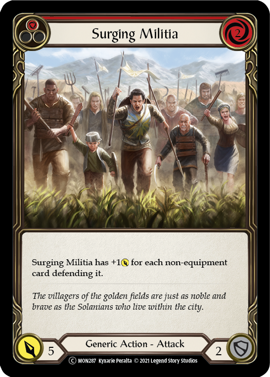 Surging Militia (Red) [U-MON287-RF] (Monarch Unlimited)  Unlimited Rainbow Foil