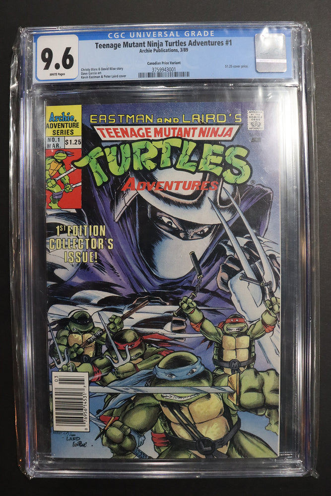 Teenage Mutant Ninja Turtles Adventures #1 (1989) - CGC 9.6 - Canadian Newsstand